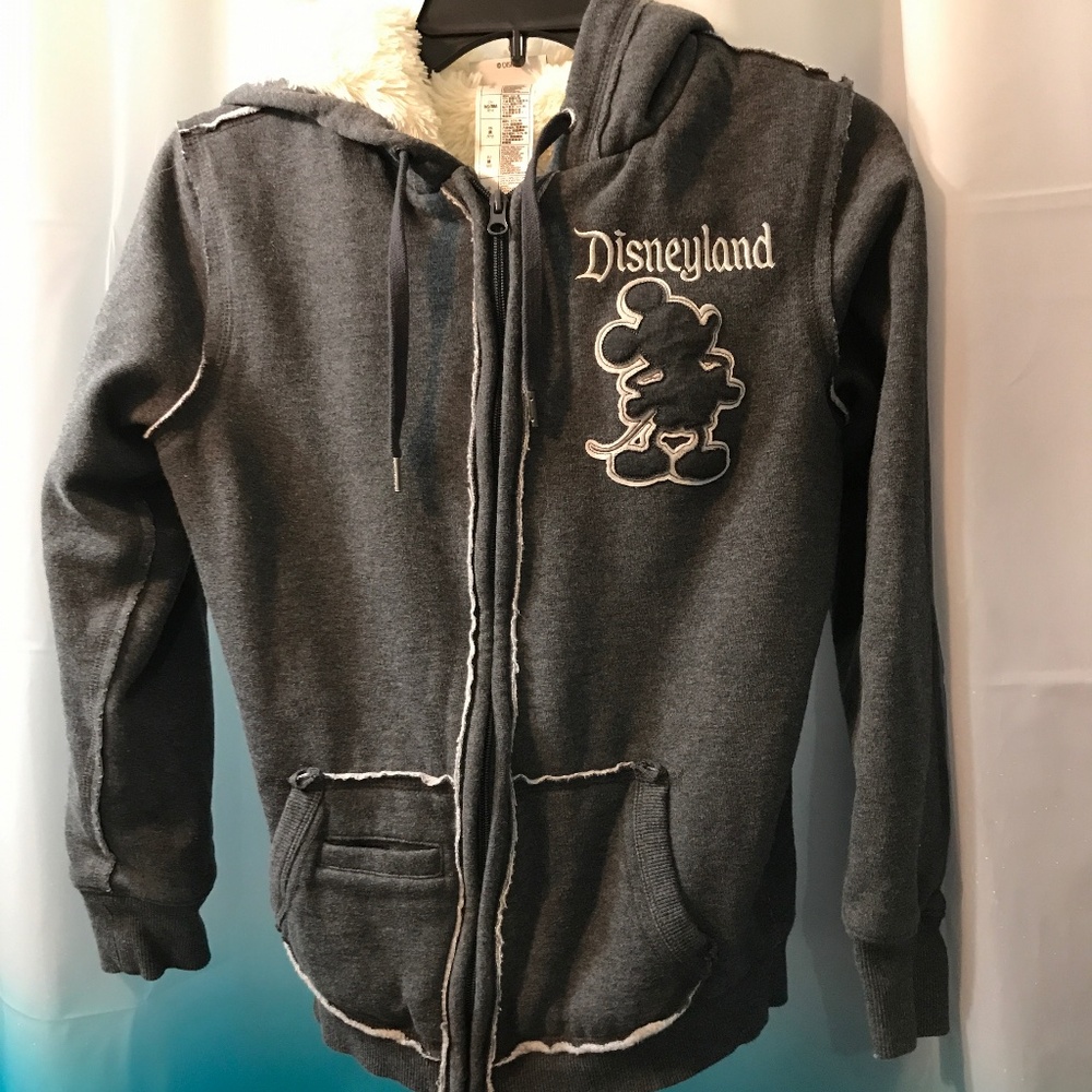 Disneyland 55th Anniversary Zip Up FGrey & White Fleece Hoodie